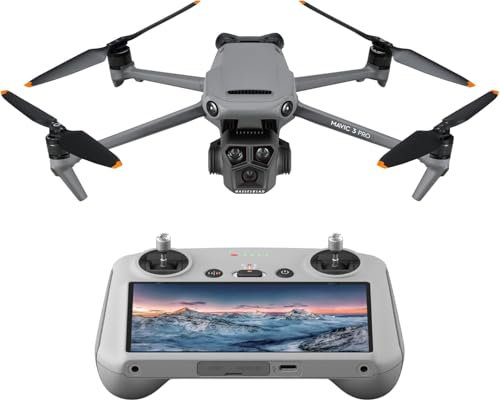 DJI Mavic 3 Pro mit DJI RC (Bildschirmfernsteuerung), Flaggschiff-Drohne mit Dreifachkamera und 4/3 CMOS Hasselblad-Kamera, 43 min Flugzeit und 15 km HD-Videoübertragung