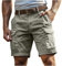 Cargoshorts Herren Kurze Hosen mit Reißverschluss und Knopf Mehrere Taschen Männer Einfarbig Sommer Shorts Klassische geschnittene Sportshorts Outdoorhose