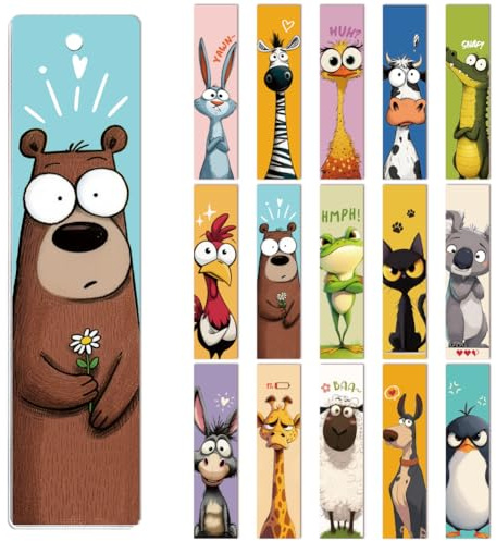 Peacoblue 30 Stickers Marque-Page UV DTF, Animaux intéressants | Autocollants Transfert Imperméables pour Marque-Pages Acrylique, Plastique et Métal, DIY Lecture et Loisirs Créatifs