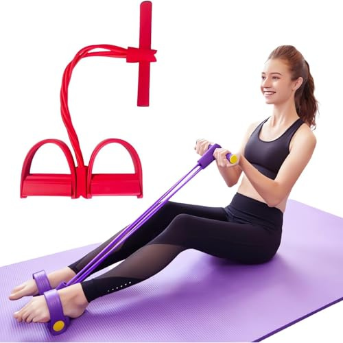 Bauchtrainer, Neue Sit-Up Trainingsgeräte Bodybuilding Expander Ganzkörpertrainer für Zuhause 6 Tubes Elastische Zugseil Multifunktions-Leg-Exerciser für Fitness Abnehmen Training Yoga