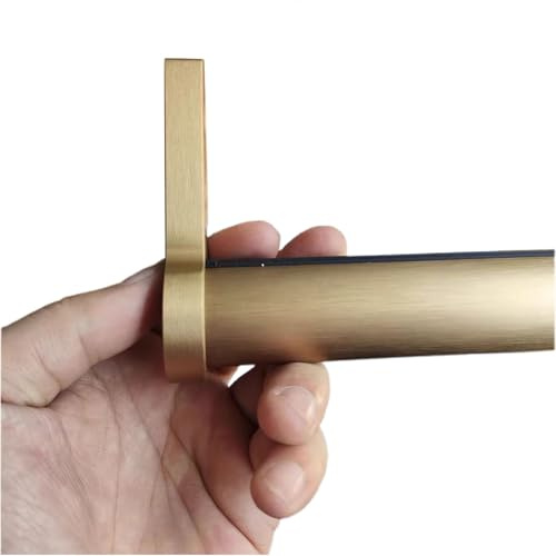 UZAMIRLEX Kleiderstangen und Zubehör, Kleiderstange aus Aluminium, Gold/schwarz, 30–150 cm, Decken-/Wandmontage(40cm (15 3/4 in))