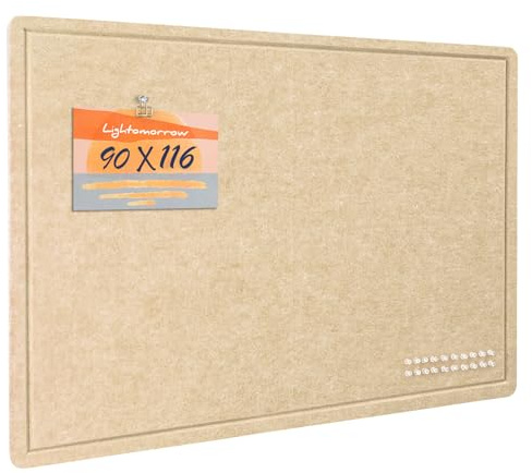 lightomorrow Große Pinnwand - 90 x 116 Zentimeter, dekorative Filz-Pinnwand für die Wand - faltbares Fotodisplay mit selbstklebendem Klebeband, inklusive 20 Pinnadeln - Beige Braun