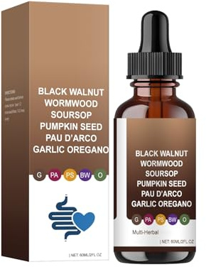 Limpieza intestinal con ajenjo y nogal negro | Favorece la digestión, la energía, la absorción y el intestino | Fórmula suave, vegana y sin OMG | 60 ml/2 onzas líquidas,1PCS