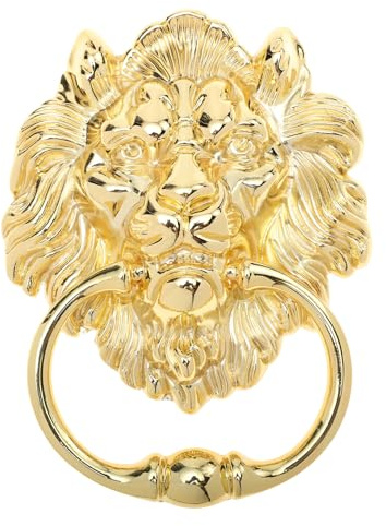 GALPADA Vintage Türklopfer Löwenkopf Metall Zugring Goldfarbener Möbelknauf für Schrank und Zimmertüren Geeignet für Wohnräume