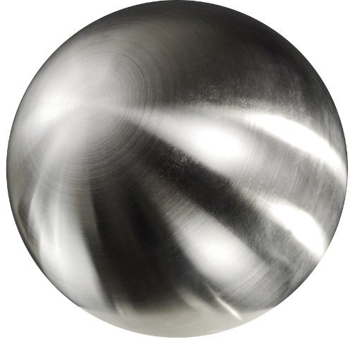 Edelstahlkugel, Hohlkugel. Farbe: gebürstet, matt, Silber. Durchmesser ca 120 mm / 12 cm.