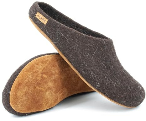 Magicfelt Filz-Hausschuh 713 aus 100% seltenen Wollen | Pantoffel für Damen & Herren mit hochwertiger Rinds-Sohle - Made in Tirol