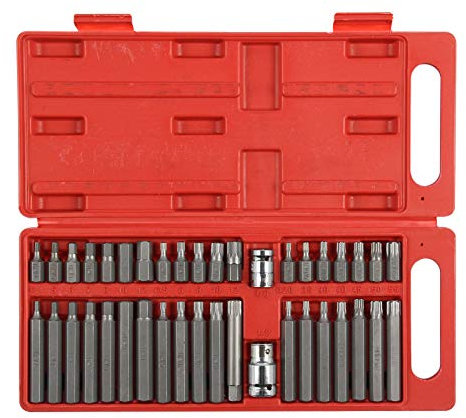 Mutiwill 40 Piece Hex Star Torx Spline Socket Bit Set Tool Kit Garage Tools Equipment