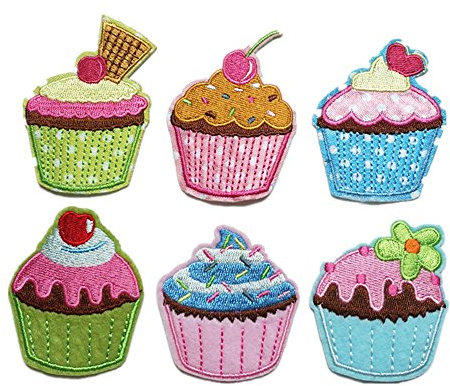 Dreamshome 6 x Muffins, Cupcakes Aufnäher