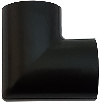 50mm x 25mm Black Clip-Over Right Angled Trunking Adapter – Flush 90 Degree Bend | Loops