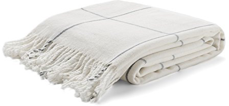 Arus Highlands Collection Überwurfdecke mit Schottenkaro, Queen-Size-Größe, 152,4 x 203,2 cm, cremefarben