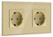 BSEED Schuko Steckdose 2 Fach Steckdose Glas Unterputz Steckdose,Steckdosen mit Kristall Glas Platte Doppel Wandsteckdosen 16Amp EU Standard Verlängerungssteckdosen Gold -157mm