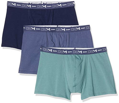 DIM Lot de 3 Boxers Homme | Coton Stretch Respirant | Maintien Optimal | Sans Étiquette