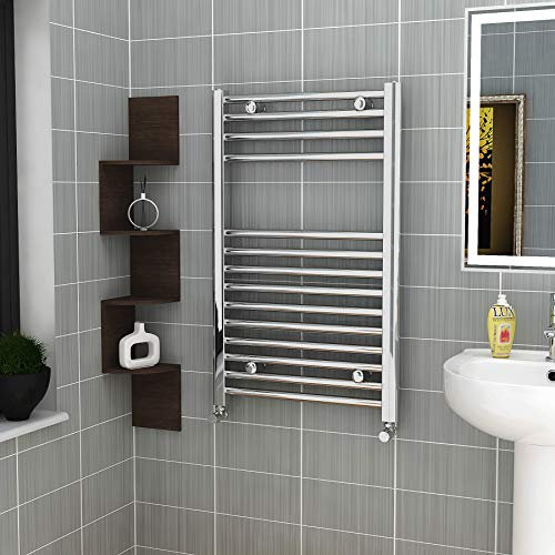 800 x 300 mm Straight Heated Towel Rail Chrome Bathroom Ladder Radiator