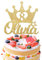 EDSG Personalised Birthday Cake Topper | Custom Crown Cake Decoration with Any Name Any Age 1 3 5 8 | Multicolour Glitter Cake Topper | Champagne Gold