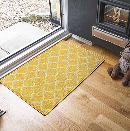 Havana Washable Non-Slip Indoor Runner Mat, Trellis, Gold, 80x300cm