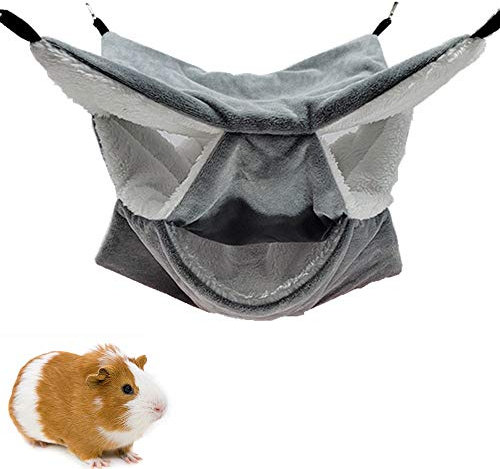 Oncpcare Kleintierkäfig-Hängematte, 3-lagige Zucker-Hängematte, Hamsterkäfig, Zubehör, Bettwäsche, gemütliches Kleintierbett für Chinchilla, Papagei, Zucker