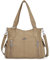 ZOCAI AngelKiss Handtasche Damen Schultertasche Multifunktionale Umhängetaschen Gewaschenes Veganes Leder Wasserdicht mit Reißver Schlusstaschen Reißverschlusstasche (Aprikose)