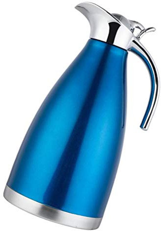 Cabilock Pichet Acier Carafe Thermique Pour Café Thé Et Boissons Chaudes Design Bleu Et Antitache