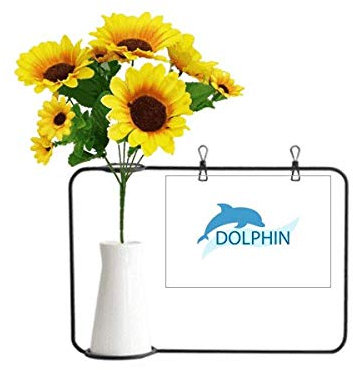 Beauty Gift Blue Ocean Docile Delphin Illustrate Künstliche Sonnenblumenvasen Flasche Segenskarte