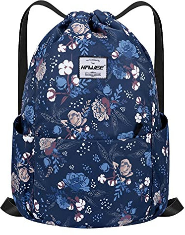HAWEE Impermeabile Sportivo Zaino con Coulisse Grande Coulisse Borsa da Palestra con Tasca Interna Unisex per Donna Uomo Vita Quotidiana Sport All'aperto Tempo Libero Yoga Scuola Spiaggia Nuoto