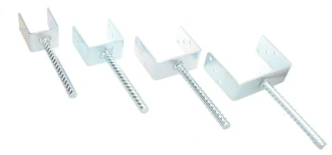 Aqbau® U-Pfostenträger zum einbetonieren U Form 141 mm Betonanker für Holzpfosten Pfostenanker Pfostenschuh einbetonieren U Pfostenträger mit Betonanker Metall feuerverzinkt