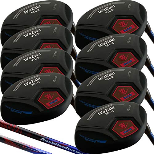 Japan WaZaki Hybrid Iron Set USGA R A Rules Golf Club,Whole Black Oil Finish,4-SW,with Covers,WLIIs Ltd Model,Mens Regular Flex,55g Graphite Shaft,Standard Length,Pack of 16