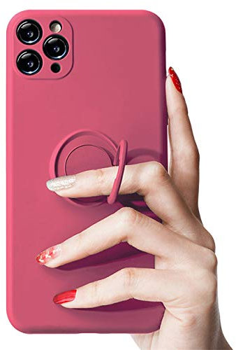 Rokmym Coque de protection fine en silicone pour iPhone 11 Pro Avec anneau de support à 360° Doublure intérieure en microfibre Anti-chocs Pour support magnétique de voiture Pour iPhone 11 Pro