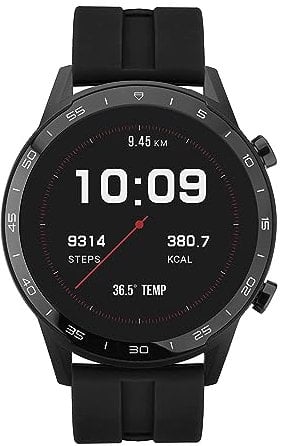 Sekonda Active Mens 45mm Smart Watch with Heart Rate and Sleep Monitor, Sport Activity, Music, Weather & Message Functions, with Black Rubber Strap, 1909