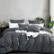 AYSW 4er Set Bettwäsche gebürstet Microfaser 1 Bettbezug 200x200cm + 2 Kopfkissenbezug 80x80cm mit Reißverschluss + Spannbettlaken 180x200cm Grau