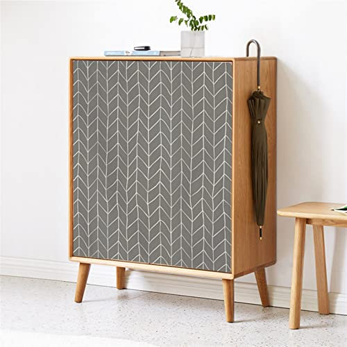 LIVEINU Schrankvorhänge für Küche, Kleiderschrank, Badezimmer, Staubdichter Vorhang für Regale, Wandpaneele, hängende Tür, Japanische Noren, Klettverschluss 50cm B x 80cm H Geometrisches Grau