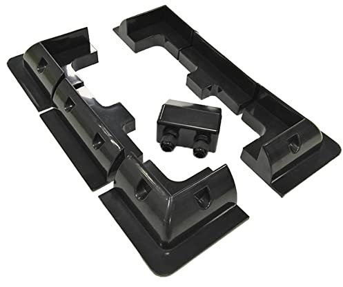 Lot de 7 supports d'angle ZONADAH en plastique ABS, barres de support latérales et double raccord d'insertion de câble pour la fixation de modules solaires de toit sur les camping-cars, caravanes
