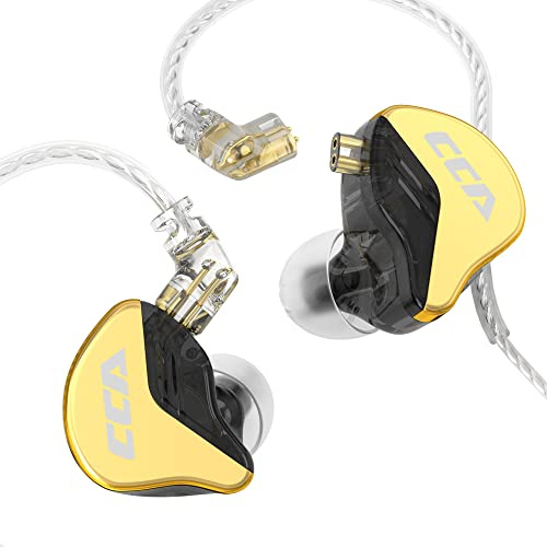 CCA CRA+ - Auricolari in-ear monitor, con diaframma ultra sottile brevettato, driver dinamico IEM, suono chiaro e bassi profondi, auricolari cablati con cavo rimovibile senza grovigli