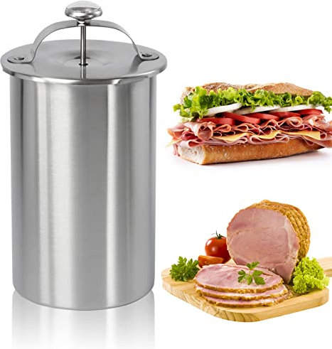 Presse à viande en acier inoxydable pour jambon et sandwich - Pour la fabrication de plats sains faits maison - Pour la cuisine, le bacon, la viande, les autocuiseurs, les casseroles, les poêles, les