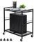 YBING - Supporto a torre per computer, in metallo, con ruote girevoli, carrello per stampante a 2 ripiani, per fax, casa, ufficio, colore: nero