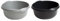 Set of 2 Round 28 CM Multipurpose Plastic Bowl - Washing Up & Mixing Bowl, 5L Washing Basin, Sink Tidy Organiser, Wash Tub - Home, Kitchen, Outdoor, Camping (Midnight Grey + Silver)