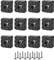 12Pcs Non-Slip Rubber Feet,Rubber Furniture Pads,Black SquareRubber ChairLeg Floor Protectors Glide Non-Slip Furniture Table Chair feet Floor Protector with Screws,for Garden Chairs(23mm)