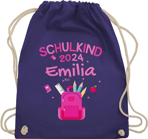 Turnbeutel Rucksack - Schulanfang Einschulung - Schulkind 2025 - Unisize - Lila - personalisierte geschenke schulanfänger erster schultag sportbeutel einschulung-schulkind endlich schule