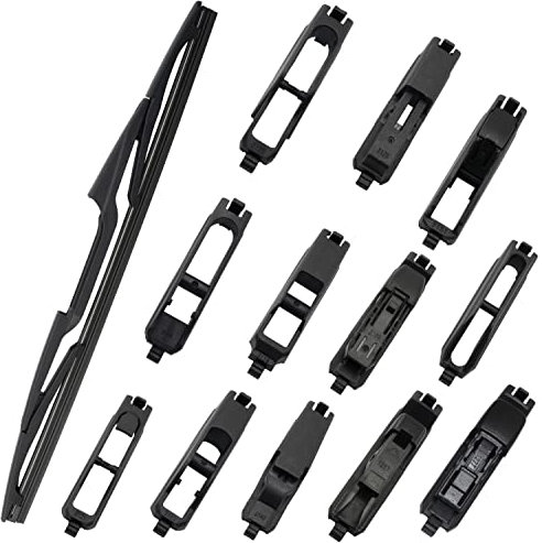 AERZETIX - C64644 - Escobilla limpiaparabrisas trasero 15 375mm con 12 adaptadores - uso universal - en plástico - color negro - para coche luneta trasera limpieza ventanas