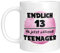 TassenTicker - Endlich 13. Ab jetzt offiziell Teenager - Kaffeetasse - Geburtstag - Mädchen - Dreizehn - Teenagerin - Geschenkidee - Geschenk - (Weiss)