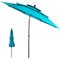 GOPLUS Sonnenschirm 300cm, Strandschirm um 30° knickbar, UV-Schtutz, Gartenschirm mit Kurbel, 3 Schichten zur Belüftung, Marktschirm Terrassenschirm 8 Rippen, Schirm Balkon (Türkis)