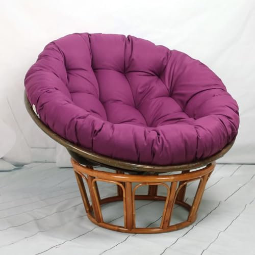 Papasan, cuscino per poltrona sospesa, cuscino impermeabile, rotondo, per sedia da giardino, lilla, 110 cm