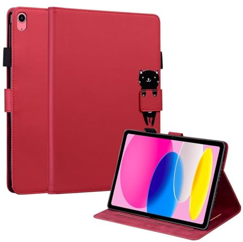 GoodcAcy Funda Carcasa Compatible con Xiaomi Pad 5 Funda de Cuero para tabletas Magnetismo, Ultra Slim PU Protectora volcado Carcasa con Función de Soporte, Rojo