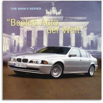 GUDAO Vintage-Auto-Poster für E60 5er-Serie, dekoratives Gemälde, Leinwand, Kunstbild, 60 x 60 cm