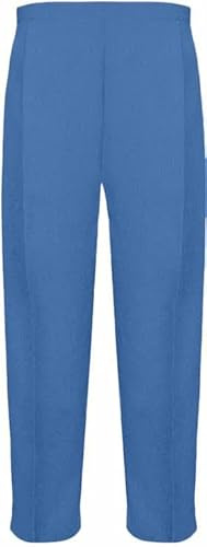 Ladies Half Elasticated Waist Trousers 2 Front Side Pockets Short Regular Long Length Business Office Work Womens Pants Bottoms UK 8-24 (UK, Numeric, 18, Regular, Long, Denim)