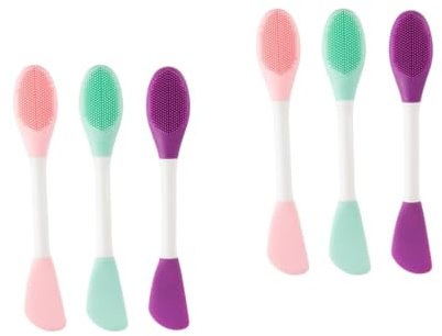 MAGICLULU 2 Sets Gesichtswaschwerkzeug Hand-hautbürste Multifunktionaler Gesichtsreiniger Gesichtspeeling Weiche Silikonbürste 3 Stück X 2