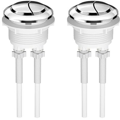 38mm Dual Flush Push Button, Replaceable Toilet Flush Button, Chrome Flush Water Tank Push Buttons Accessories for Closestool 2PCS