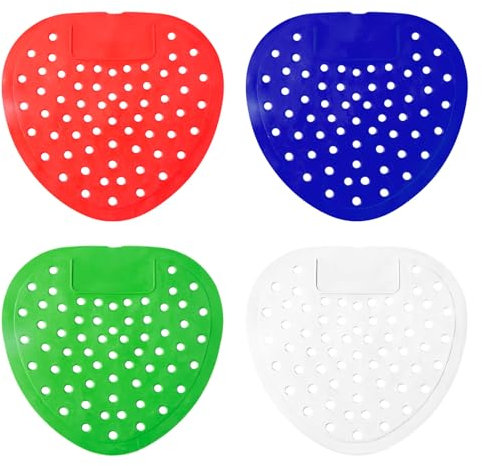 Lot de 4 écrans d'urinoir au citron, anti-éclaboussures et anti-obstruction, tapis d'urinoir universels pour homme, salle de bain, toilettes, bureau, hôtel, dure jusqu'à 30 jours (4 couleurs)