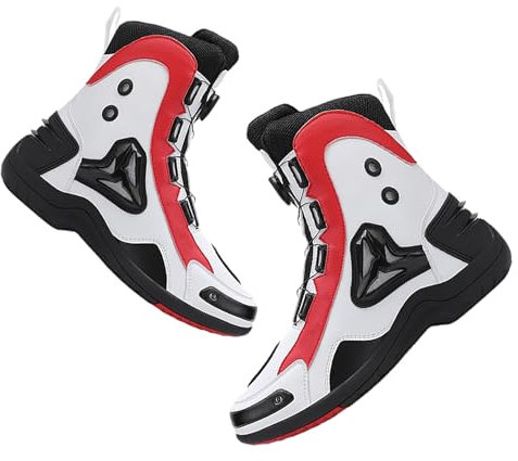 LNNLOO Stivali Da Equitazione Per Moto Da Cross (37-47), Traspiranti/Resistenti All'acqua, Anticaduta/resistenti All'usura, Cuscinetto Cambio/Antiscivolo, Per Tutte Le Stagioni/Equitazione,44,White
