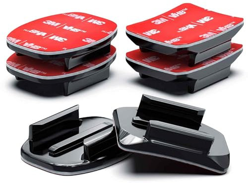 VURYAPI 6 Piezas Adhesivos Pegatinas Soportes Casco Plano Curvo de Monturas para GoPro Hero 12 11 10 9 8 7 6 5 Session dji Cámaras de Acción