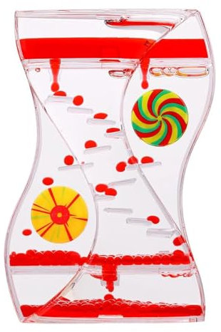Liquid Motion Timer Bubbler, Minuteurs Sablier Liquides, Jouets Sensoriels pour Relaxation Visuelle, Soulager Stress, Jouet à Mouvement Liquide Décoration de Bureau pour Enfant, Adulte (Rouge)